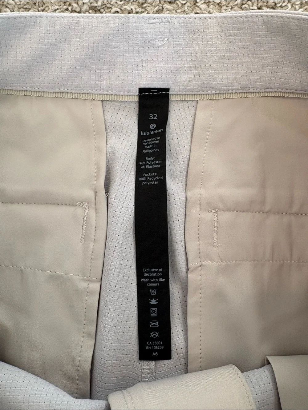 Men's Light Gray Performance Lululemon Golf Shorts